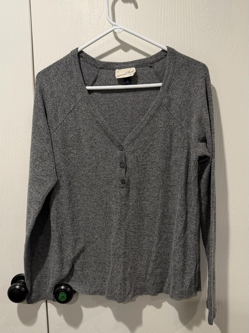 Universal Thread Gray Ribbed Knit Sweater - Picture 3 of 4